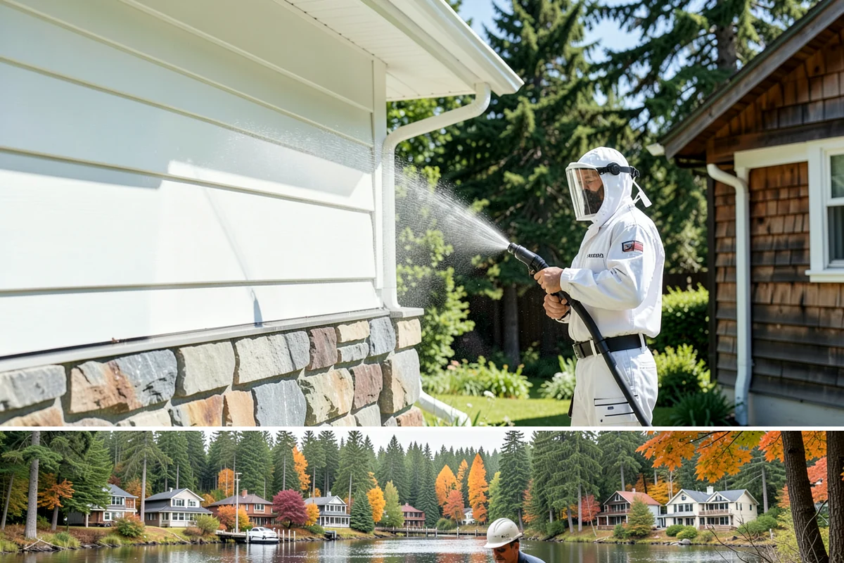 Metal Cleaning in La Conner, Skagit County, WA - Clean exterior metal in late spring to remove the film that builds through the damp winter and to slow seasonal corrosion.