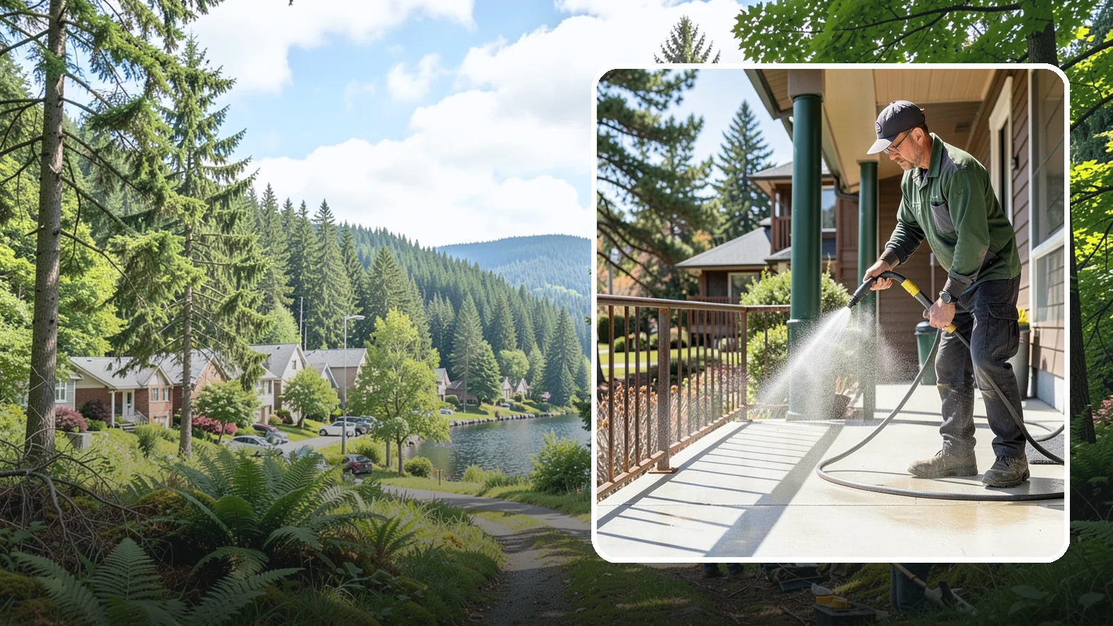Metal Cleaning in Lake Forest Park, King County, WA - Gentle cleaning of exterior metal surfaces and railings that removes grime, oxidation film, and staining without scratching.