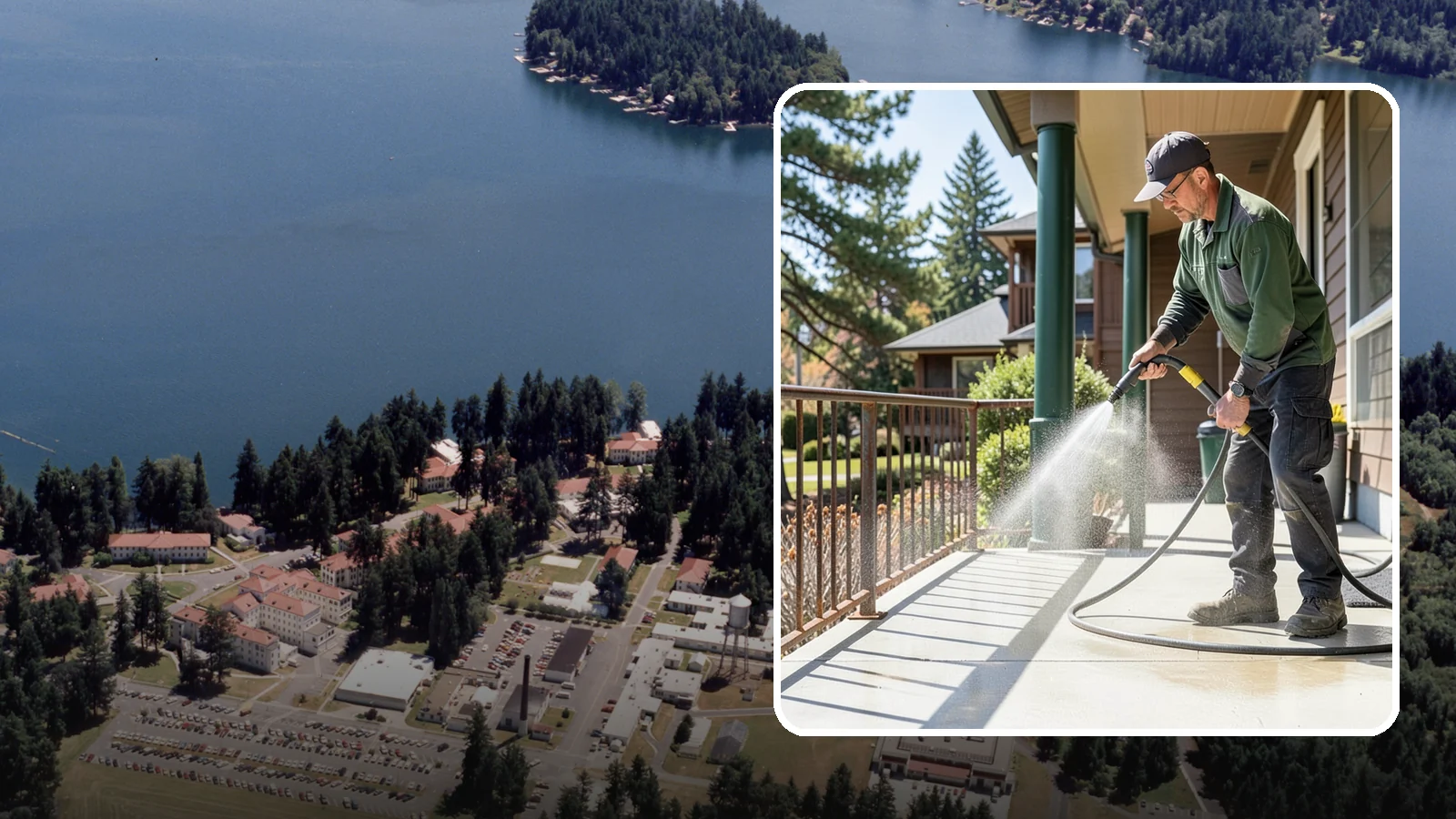 Metal Cleaning in Lakewood, Pierce County, WA - Gentle cleaning of exterior metal surfaces and railings that removes grime, oxidation film, and staining without scratching.