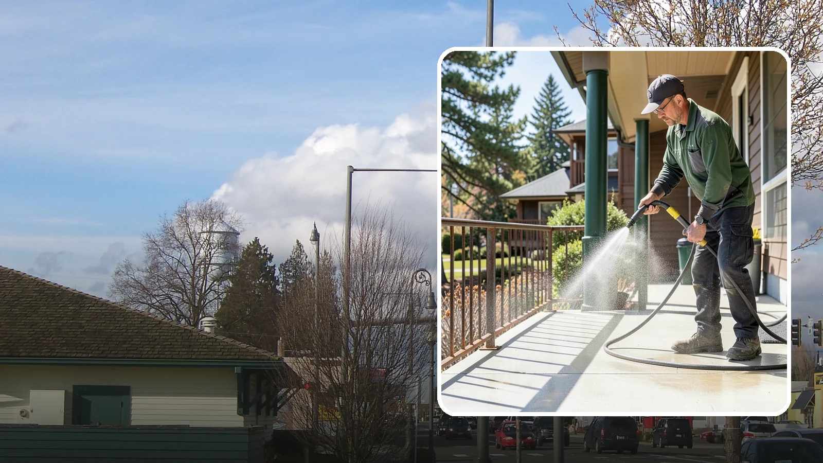 Metal Cleaning in Marysville, Snohomish County, WA - Gentle cleaning of exterior metal surfaces and railings that removes grime, oxidation film, and staining without scratching.