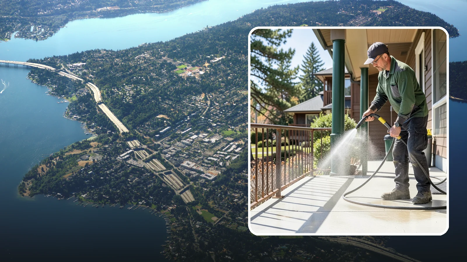 Metal Cleaning in Mercer Island, King County, WA - Gentle cleaning of exterior metal surfaces and railings that removes grime, oxidation film, and staining without scratching.