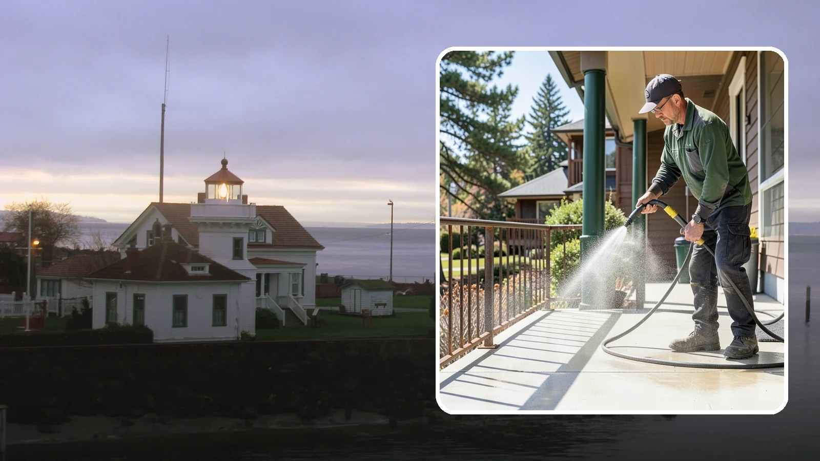Metal Cleaning in Mukilteo, Snohomish County, WA - Gentle cleaning of exterior metal surfaces and railings that removes grime, oxidation film, and staining without scratching.