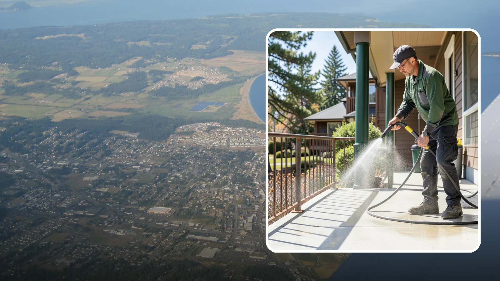Metal Cleaning in Oak Harbor, Island County, WA - Gentle cleaning of exterior metal surfaces and railings that removes grime, oxidation film, and staining without scratching.