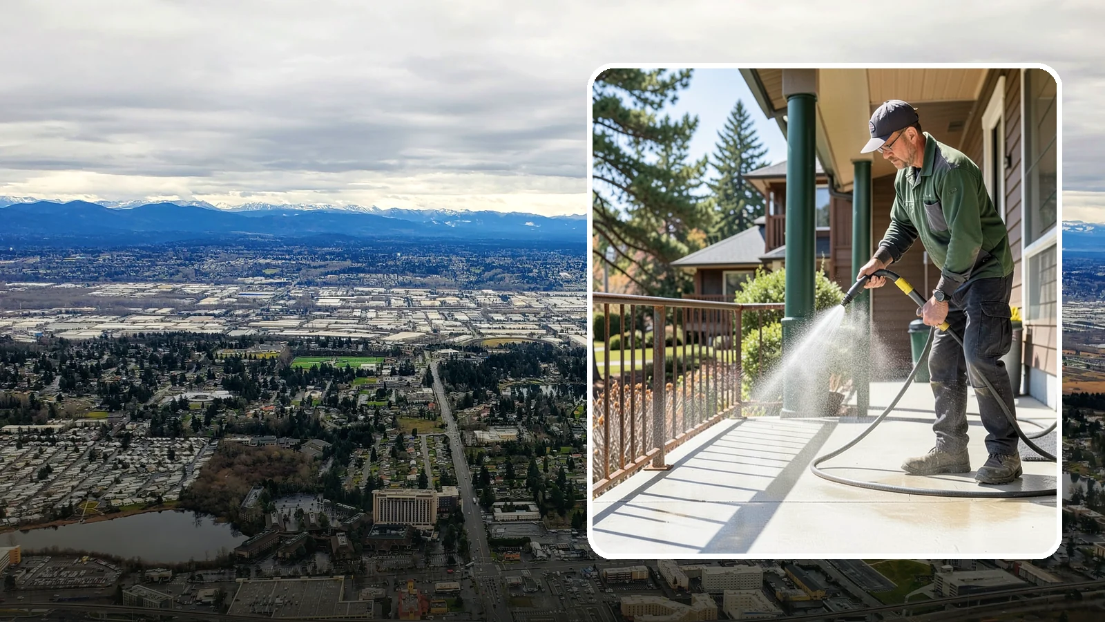Metal Cleaning in SeaTac, King County, WA - Gentle cleaning of exterior metal surfaces and railings that removes grime, oxidation film, and staining without scratching.