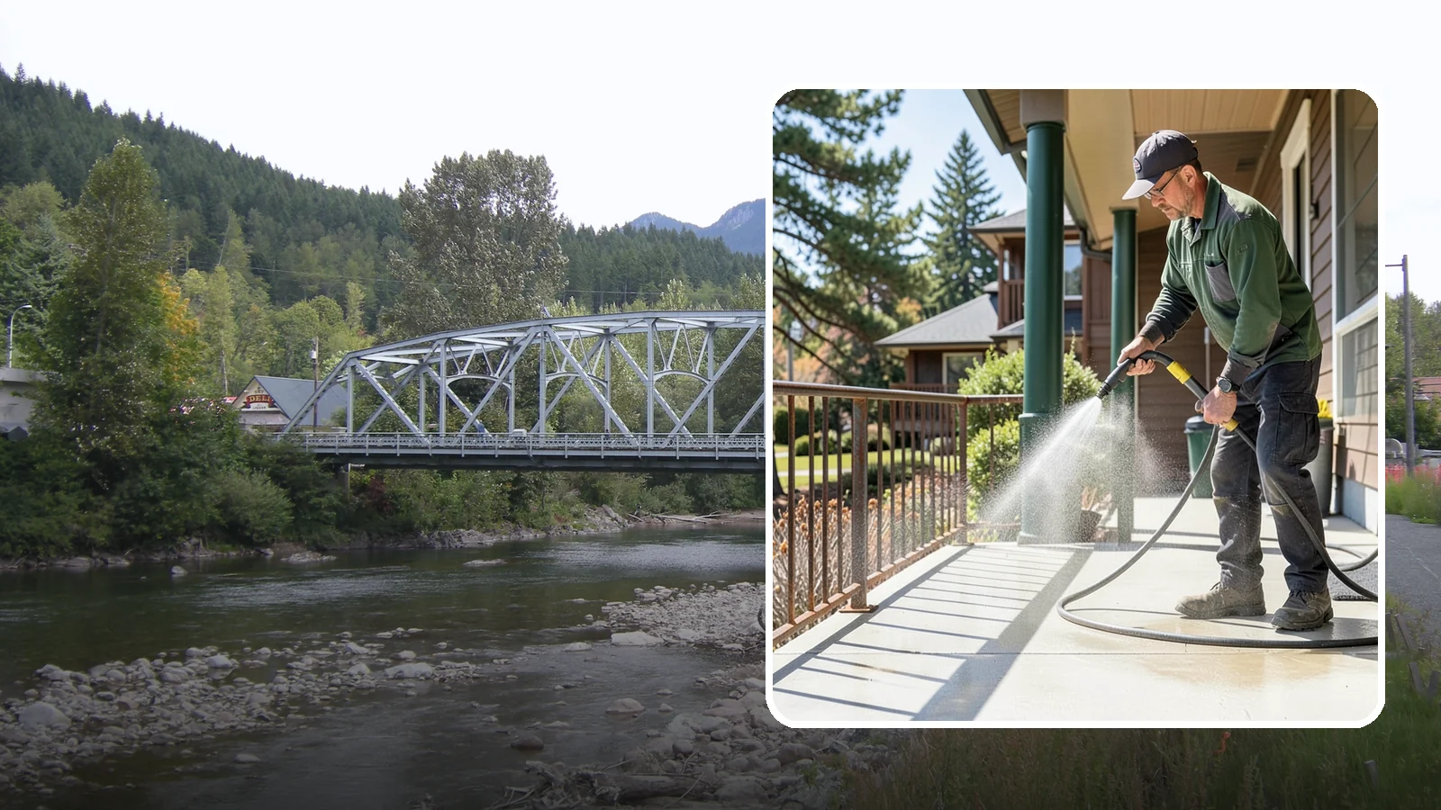 Metal Cleaning in Skykomish, King County, WA - Gentle cleaning of exterior metal surfaces and railings that removes grime, oxidation film, and staining without scratching.