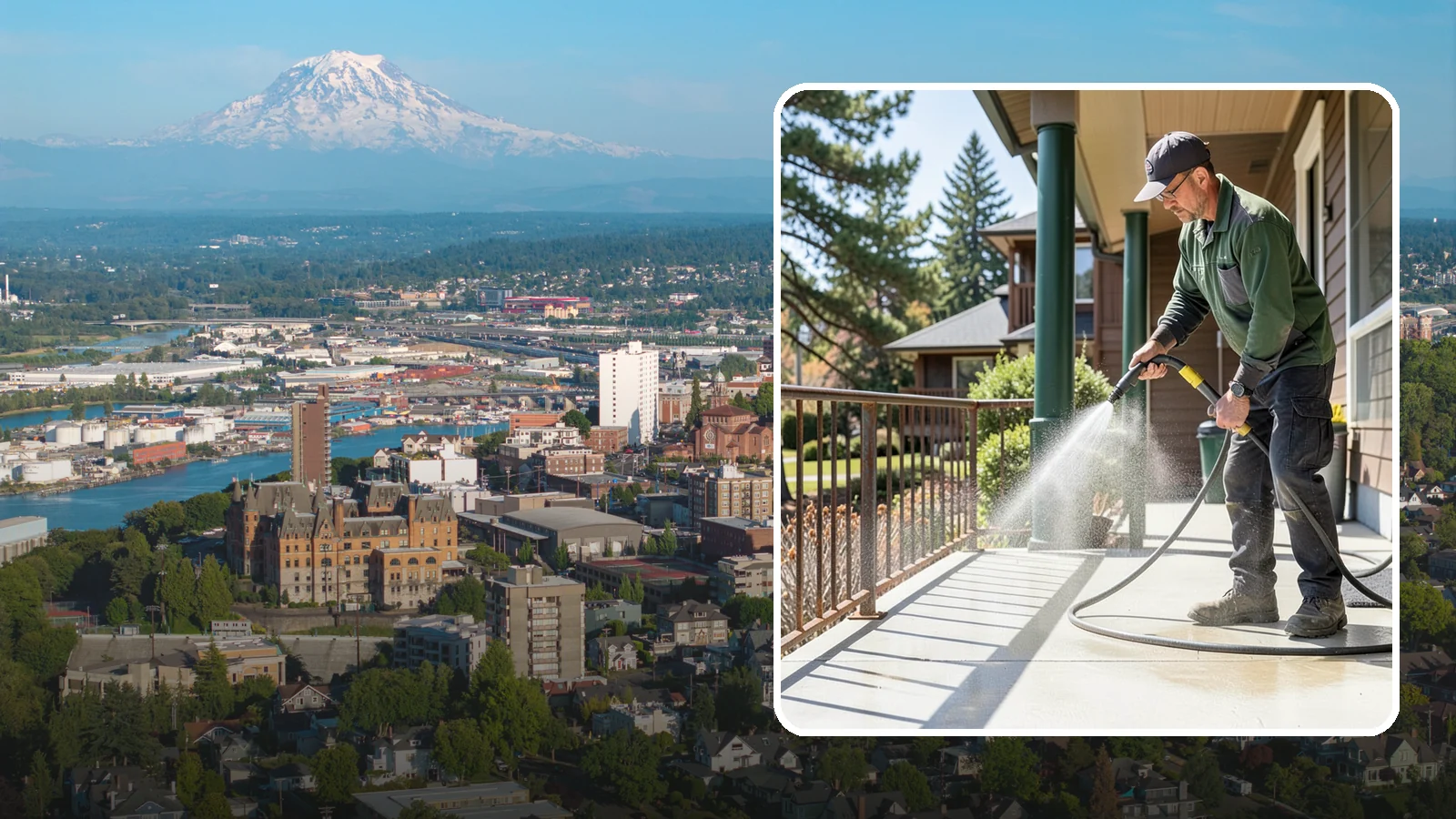 Metal Cleaning in Tacoma, Pierce County, WA - Gentle cleaning of exterior metal surfaces and railings that removes grime, oxidation film, and staining without scratching.