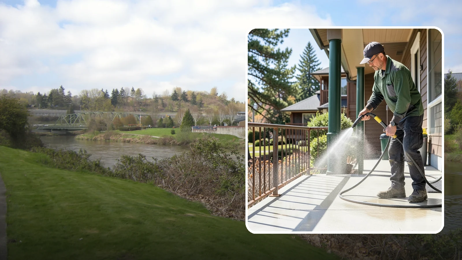 Metal Cleaning in Tukwila, King County, WA - Gentle cleaning of exterior metal surfaces and railings that removes grime, oxidation film, and staining without scratching.