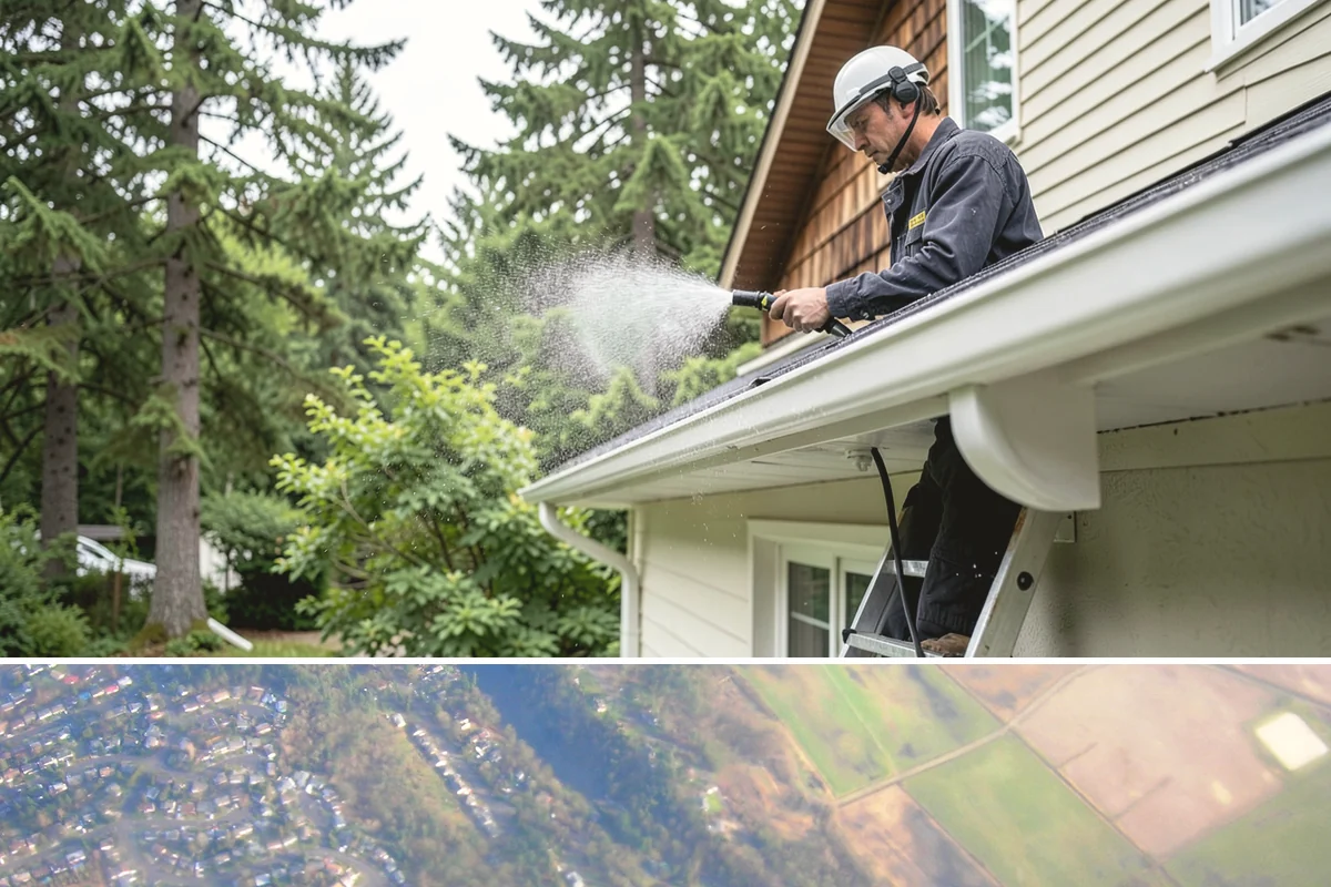 Metal Roof Cleaning in Algona, King County, WA - Summer and early autumn provide the dry footing and mild temperatures that make metal roof work safest.
