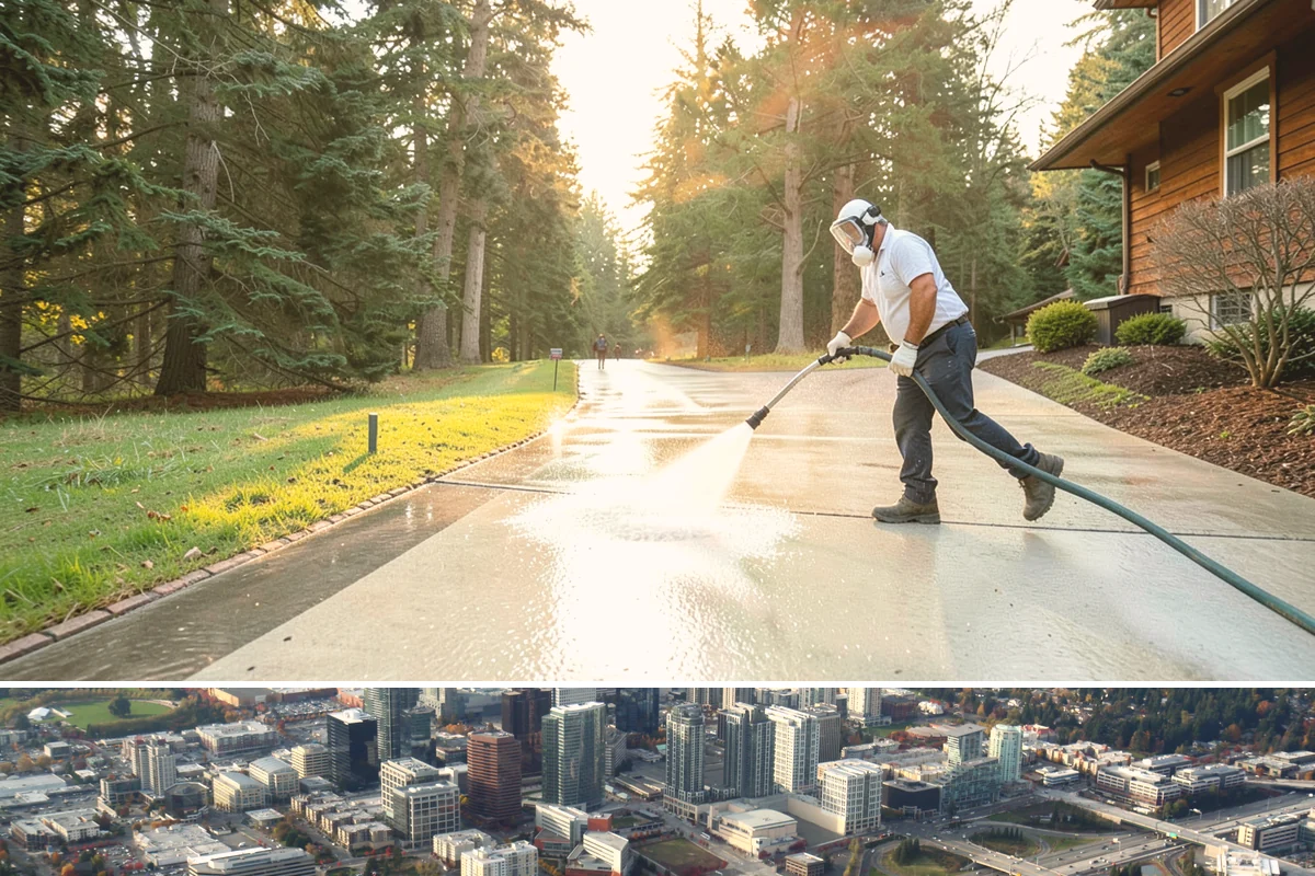 Metal Roof Cleaning in Bellevue, King County, WA - Summer and early autumn provide the dry footing and mild temperatures that make metal roof work safest.