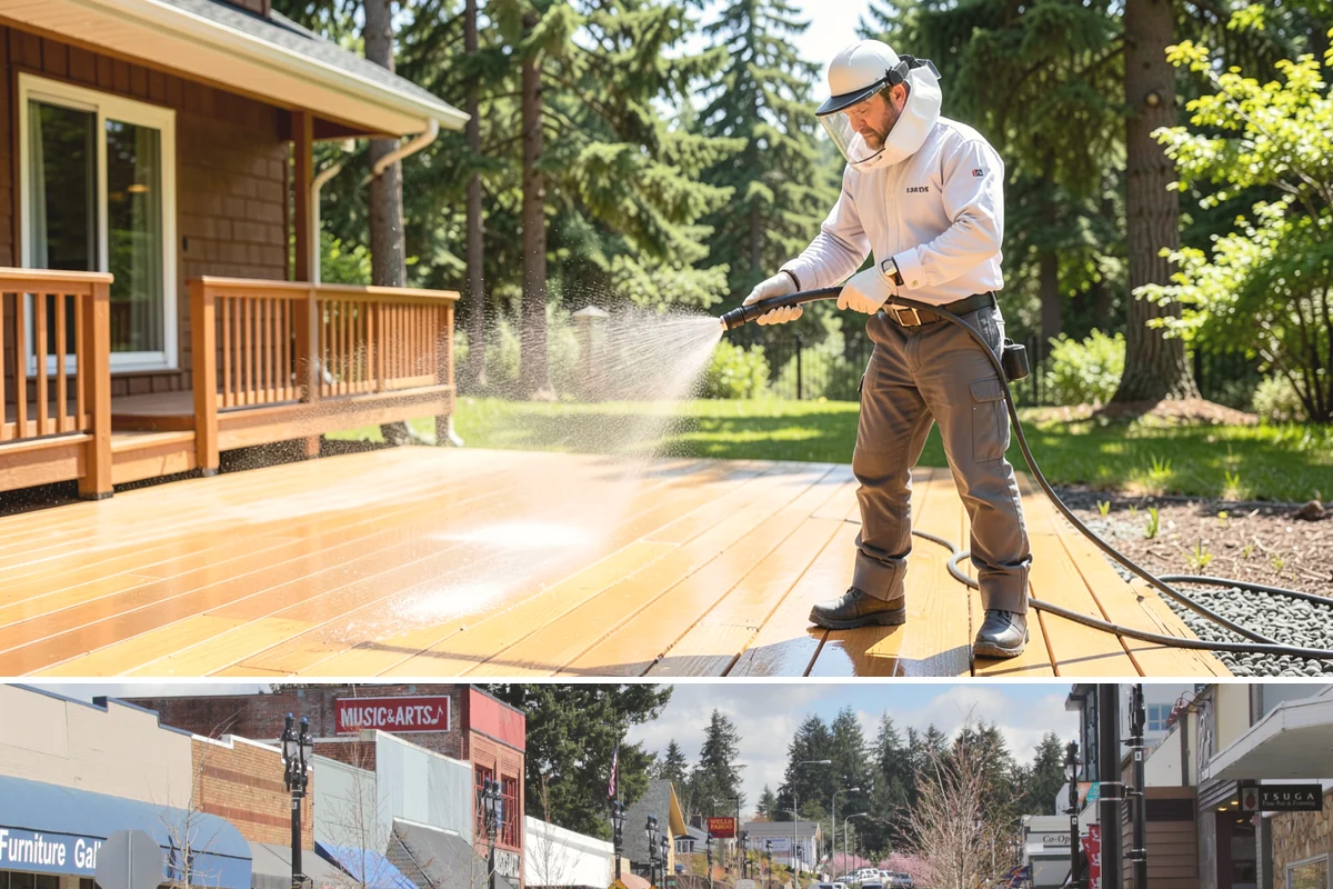 Metal Roof Cleaning in Bothell, King County, WA - Summer and early autumn provide the dry footing and mild temperatures that make metal roof work safest.