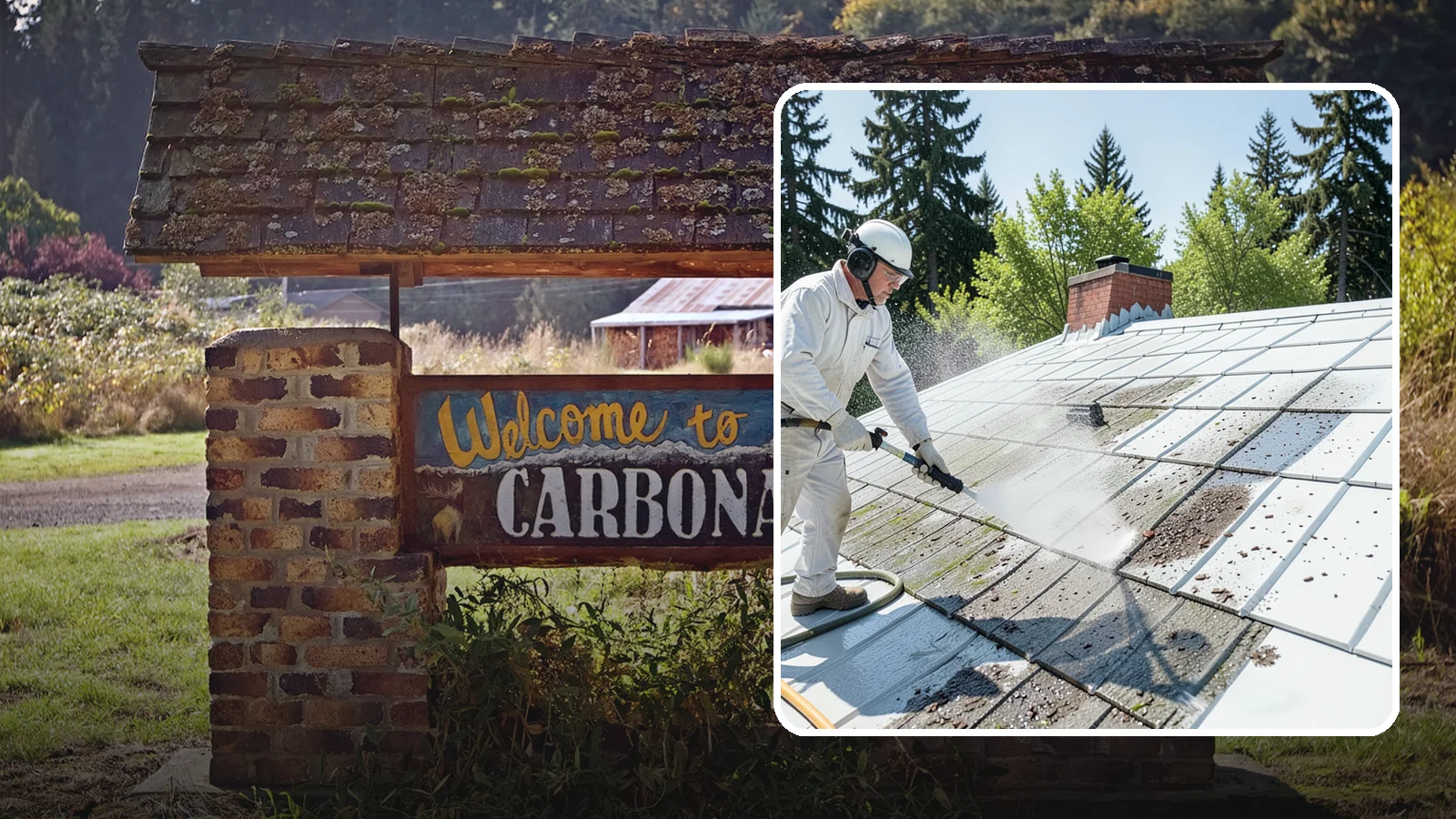 Metal Roof Cleaning in Carbonado, Pierce County, WA - Careful cleaning of standing seam and corrugated metal roofs that removes moss and oxidation without scratching the finish.