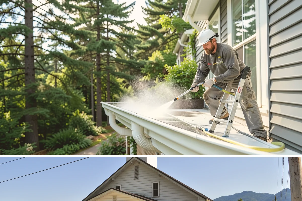 Metal Roof Cleaning in Concrete, Skagit County, WA - Summer and early autumn provide the dry footing and mild temperatures that make metal roof work safest.