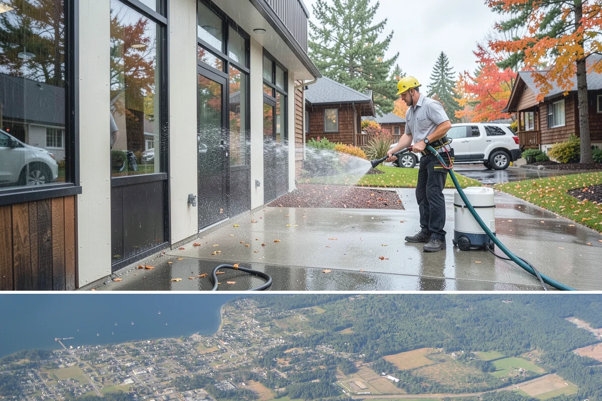 Metal Roof Cleaning in Coupeville, Island County, WA - Summer and early autumn provide the dry footing and mild temperatures that make metal roof work safest.