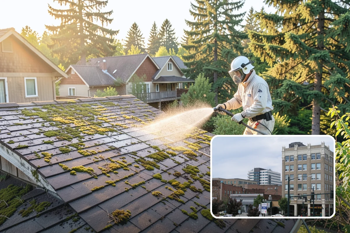 Metal Roof Cleaning in Everett, Snohomish County, WA - Removes moss and grime without scratching painted or galvanized coatings