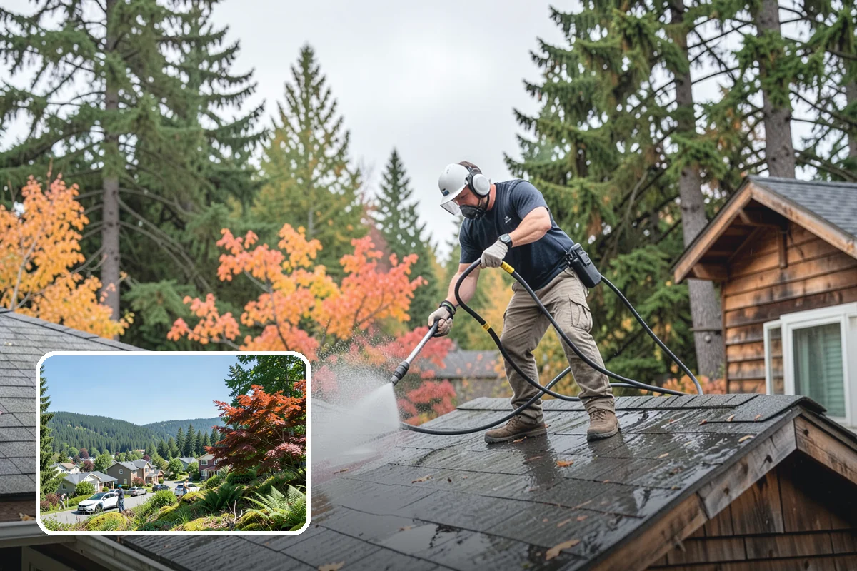 Metal Roof Cleaning in Index, Snohomish County, WA - Removes moss and grime without scratching painted or galvanized coatings
