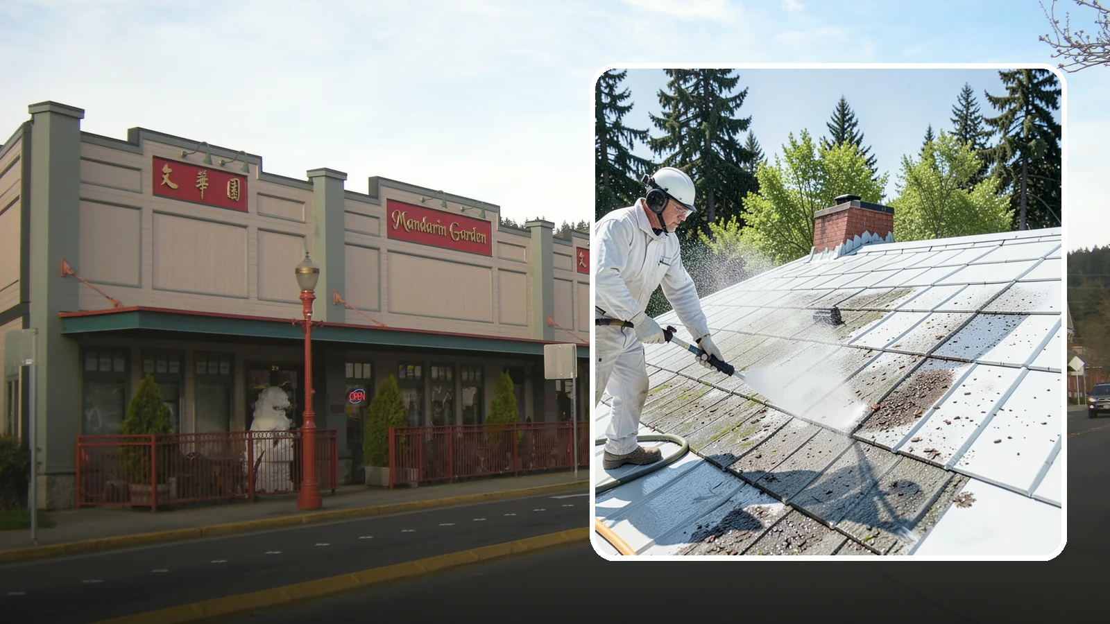 Metal Roof Cleaning in Issaquah, King County, WA - Careful cleaning of standing seam and corrugated metal roofs that removes moss and oxidation without scratching the finish.