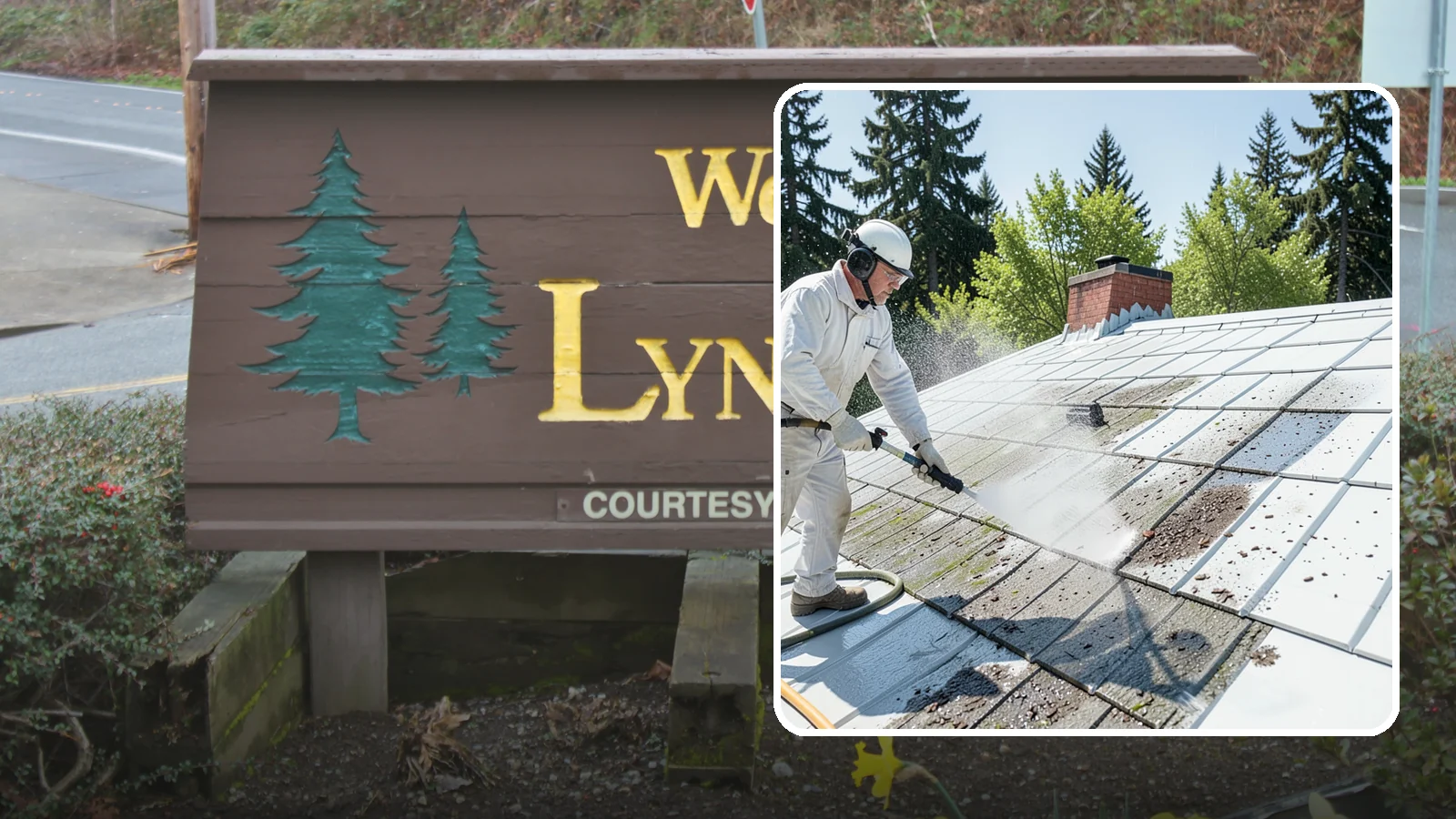 Metal Roof Cleaning in Lynnwood, Snohomish County, WA - Careful cleaning of standing seam and corrugated metal roofs that removes moss and oxidation without scratching the finish.