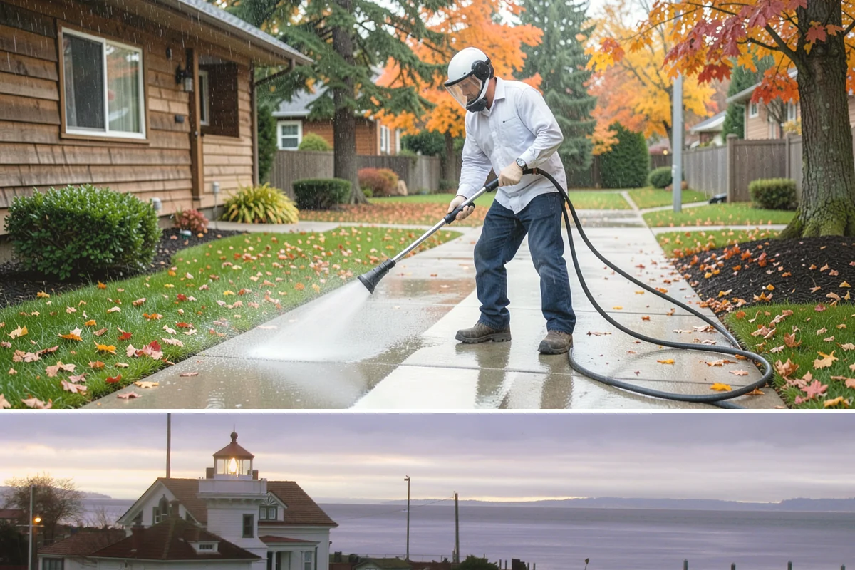 Metal Roof Cleaning in Mukilteo, Snohomish County, WA - Summer and early autumn provide the dry footing and mild temperatures that make metal roof work safest.