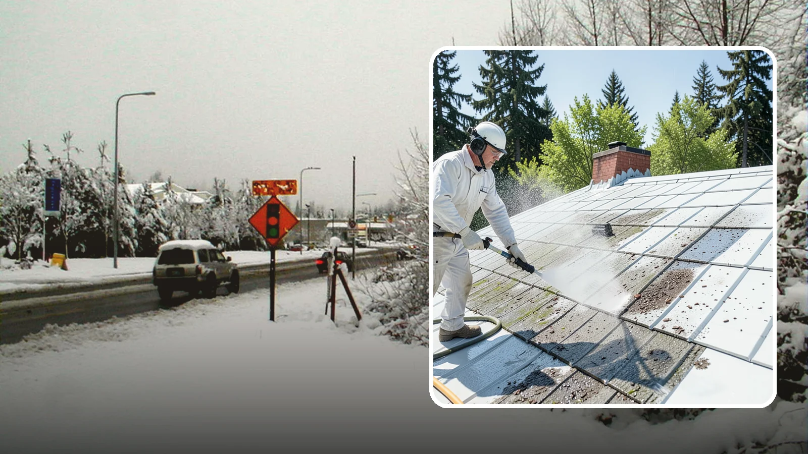 Metal Roof Cleaning in Newcastle, King County, WA - Careful cleaning of standing seam and corrugated metal roofs that removes moss and oxidation without scratching the finish.