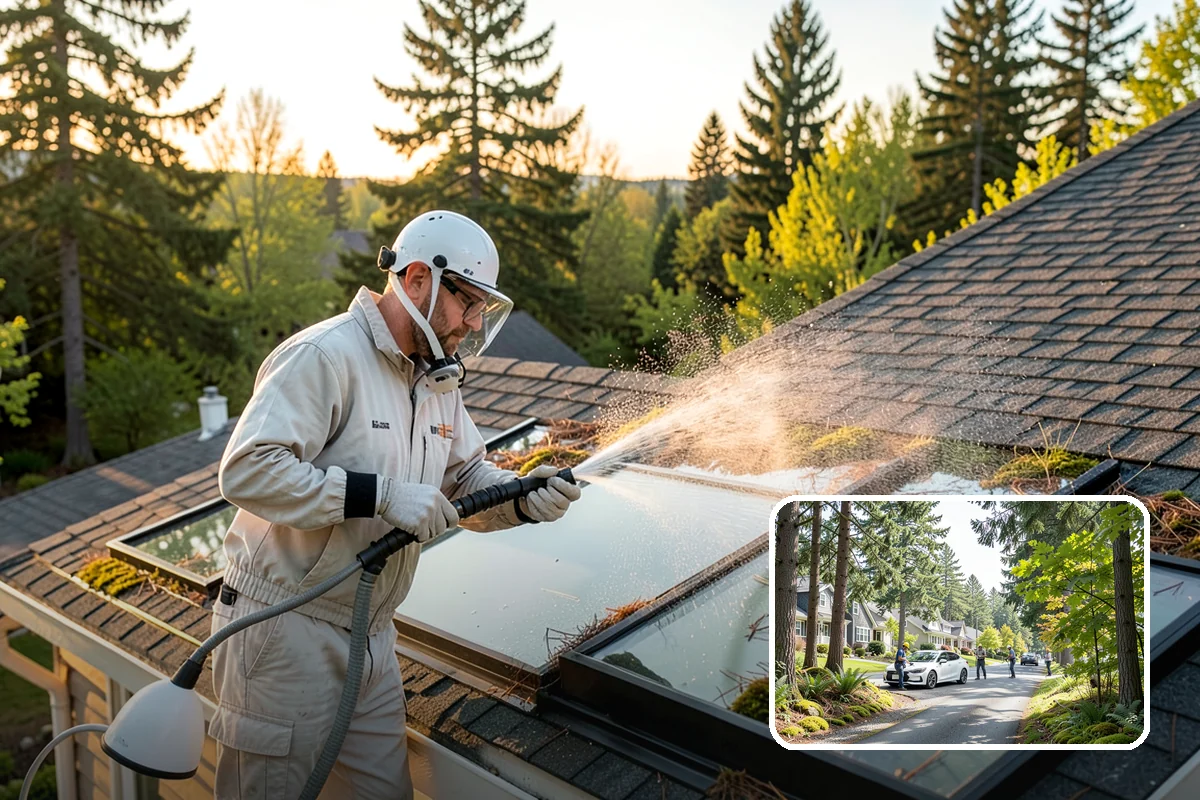 Metal Roof Cleaning in Normandy Park, King County, WA - Removes moss and grime without scratching painted or galvanized coatings