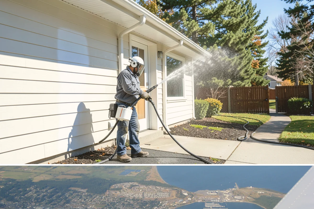 Metal Roof Cleaning in Oak Harbor, Island County, WA - Summer and early autumn provide the dry footing and mild temperatures that make metal roof work safest.