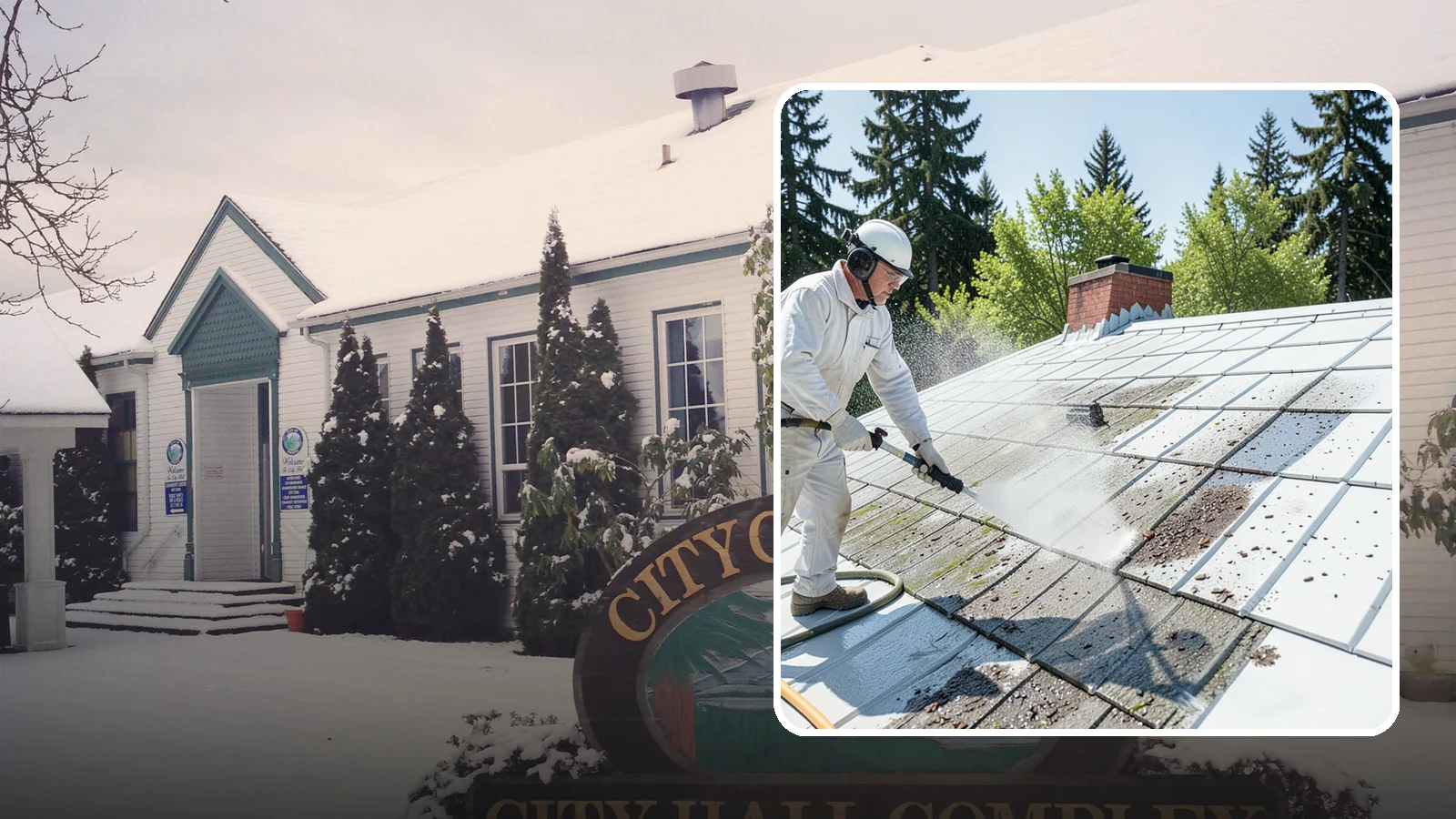 Metal Roof Cleaning in Pacific, King County, WA - Careful cleaning of standing seam and corrugated metal roofs that removes moss and oxidation without scratching the finish.