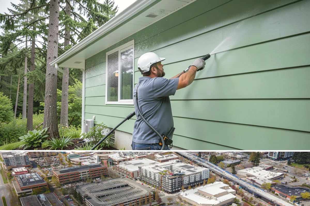 Metal Roof Cleaning in Redmond, King County, WA - Summer and early autumn provide the dry footing and mild temperatures that make metal roof work safest.