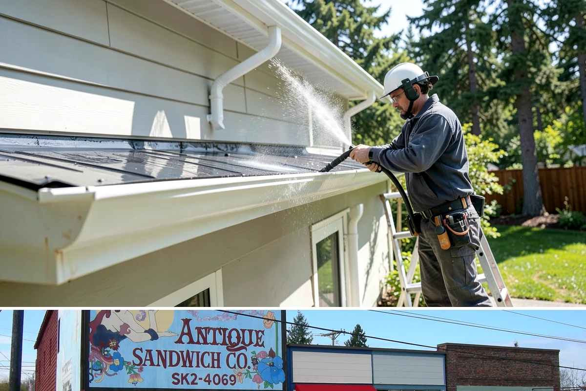 Metal Roof Cleaning in Ruston, Pierce County, WA - Summer and early autumn provide the dry footing and mild temperatures that make metal roof work safest.
