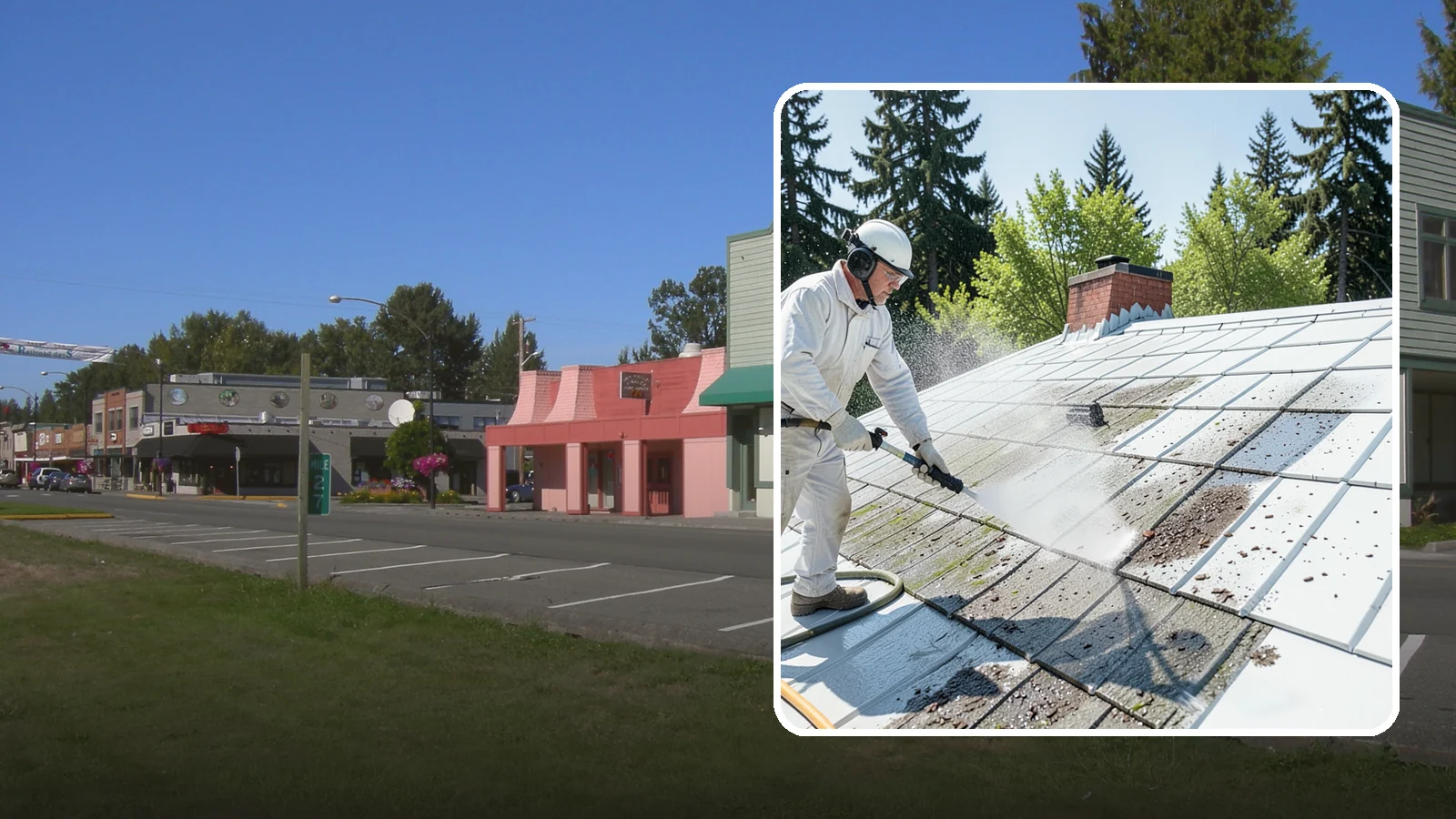 Metal Roof Cleaning in Snoqualmie, King County, WA - Careful cleaning of standing seam and corrugated metal roofs that removes moss and oxidation without scratching the finish.
