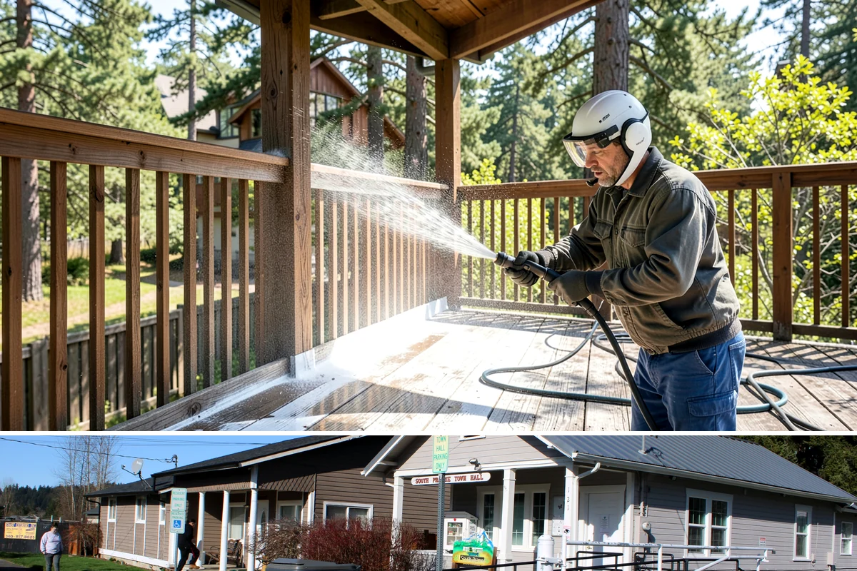 Metal Roof Cleaning in South Prairie, Pierce County, WA - Summer and early autumn provide the dry footing and mild temperatures that make metal roof work safest.