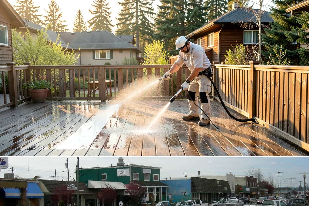 Metal Roof Cleaning in Stanwood, Snohomish County, WA - Summer and early autumn provide the dry footing and mild temperatures that make metal roof work safest.