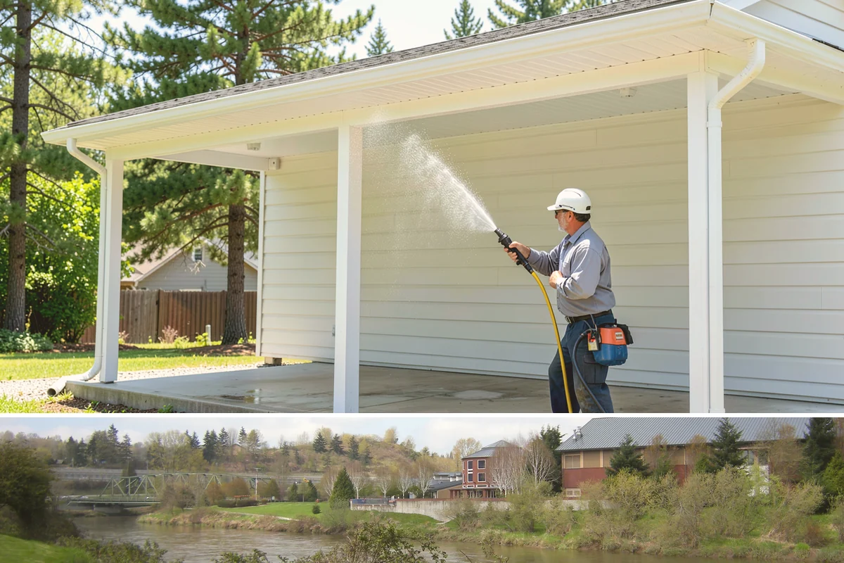 Metal Roof Cleaning in Tukwila, King County, WA - Summer and early autumn provide the dry footing and mild temperatures that make metal roof work safest.