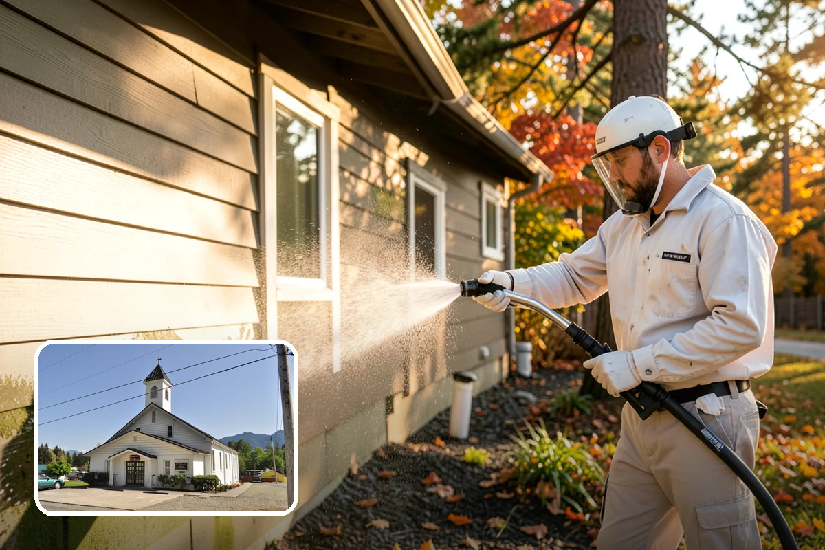 Mildew Removal in Concrete, Skagit County, WA - Eliminates the powdery mildew film at its source
