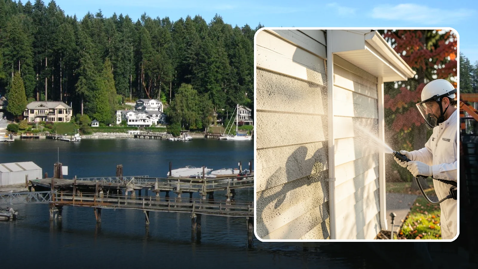 Mildew Removal in Gig Harbor, Pierce County, WA - Soft-wash mildew removal that clears the powdery gray and black film from siding, trim, and outdoor surfaces.