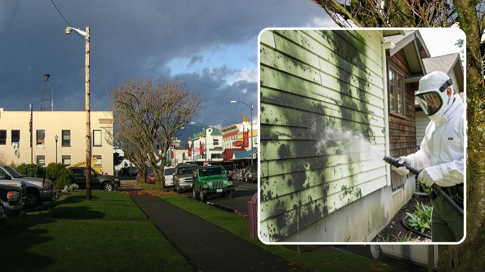 Mold Removal in Arlington, Snohomish County, WA - Targeted soft-wash mold treatment that kills and removes green and black mold from siding, roofs, and hardscapes.