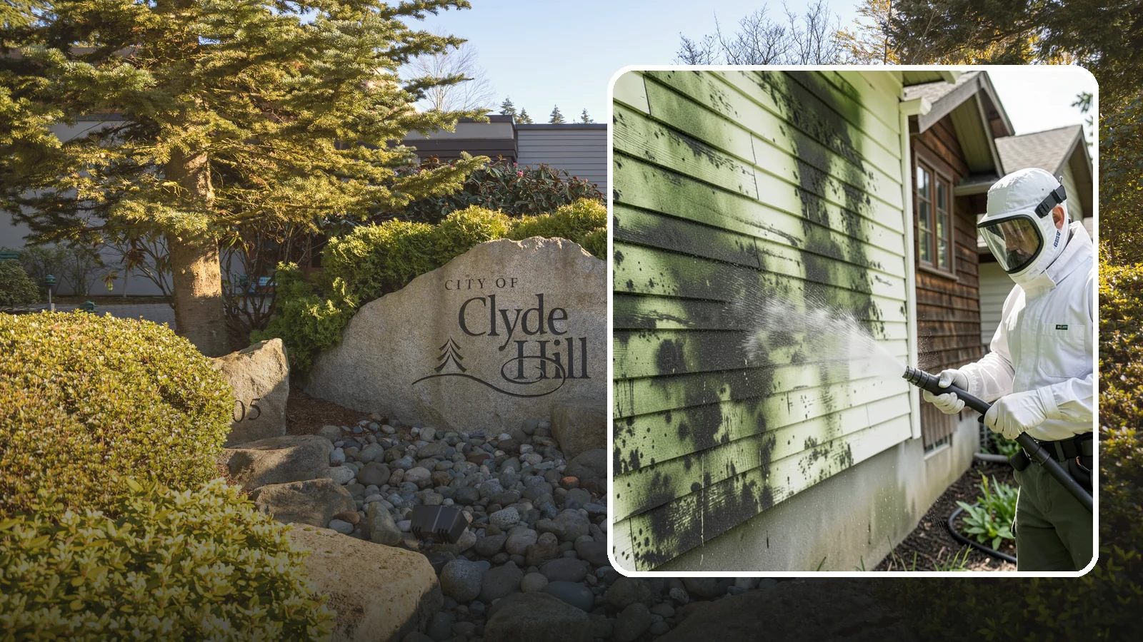 Mold Removal in Clyde Hill, King County, WA - Targeted soft-wash mold treatment that kills and removes green and black mold from siding, roofs, and hardscapes.