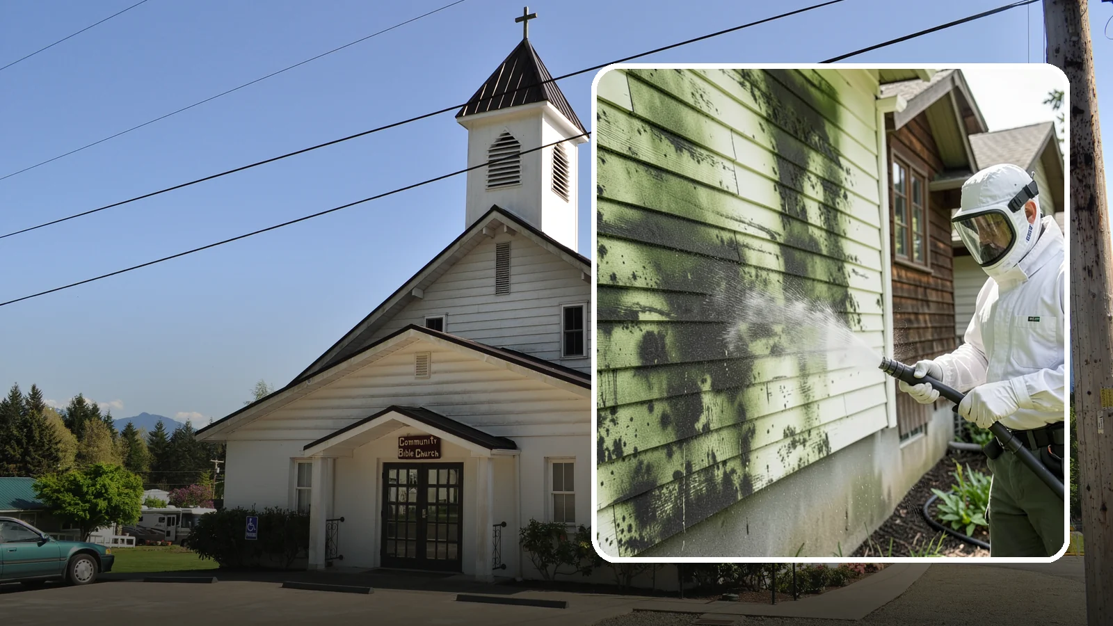 Mold Removal in Concrete, Skagit County, WA - Targeted soft-wash mold treatment that kills and removes green and black mold from siding, roofs, and hardscapes.