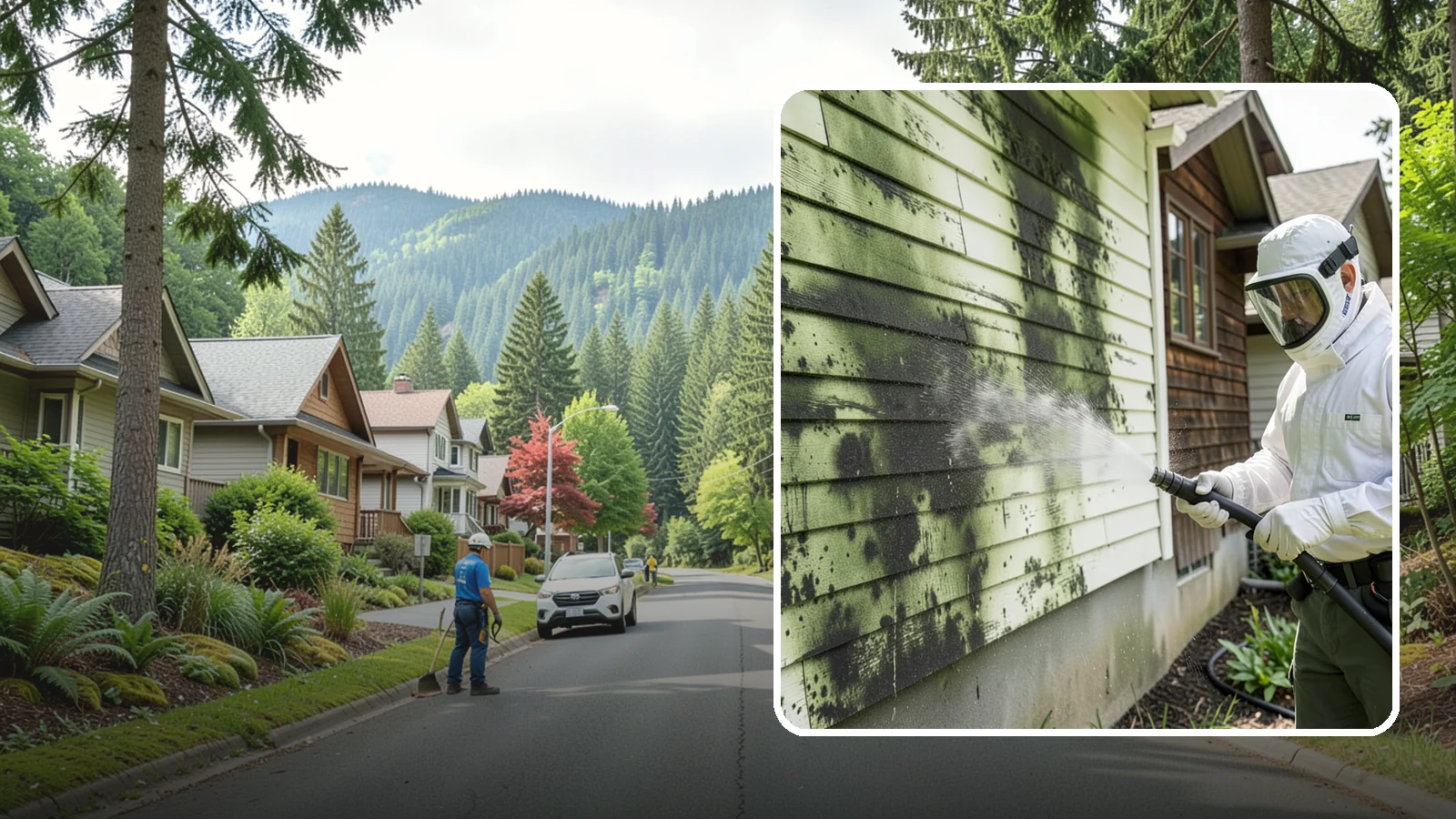 Mold Removal in Darrington, Snohomish County, WA - Targeted soft-wash mold treatment that kills and removes green and black mold from siding, roofs, and hardscapes.