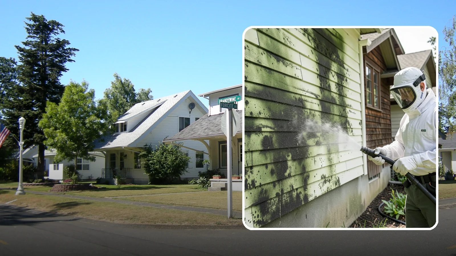 Mold Removal in DuPont, Pierce County, WA - Targeted soft-wash mold treatment that kills and removes green and black mold from siding, roofs, and hardscapes.