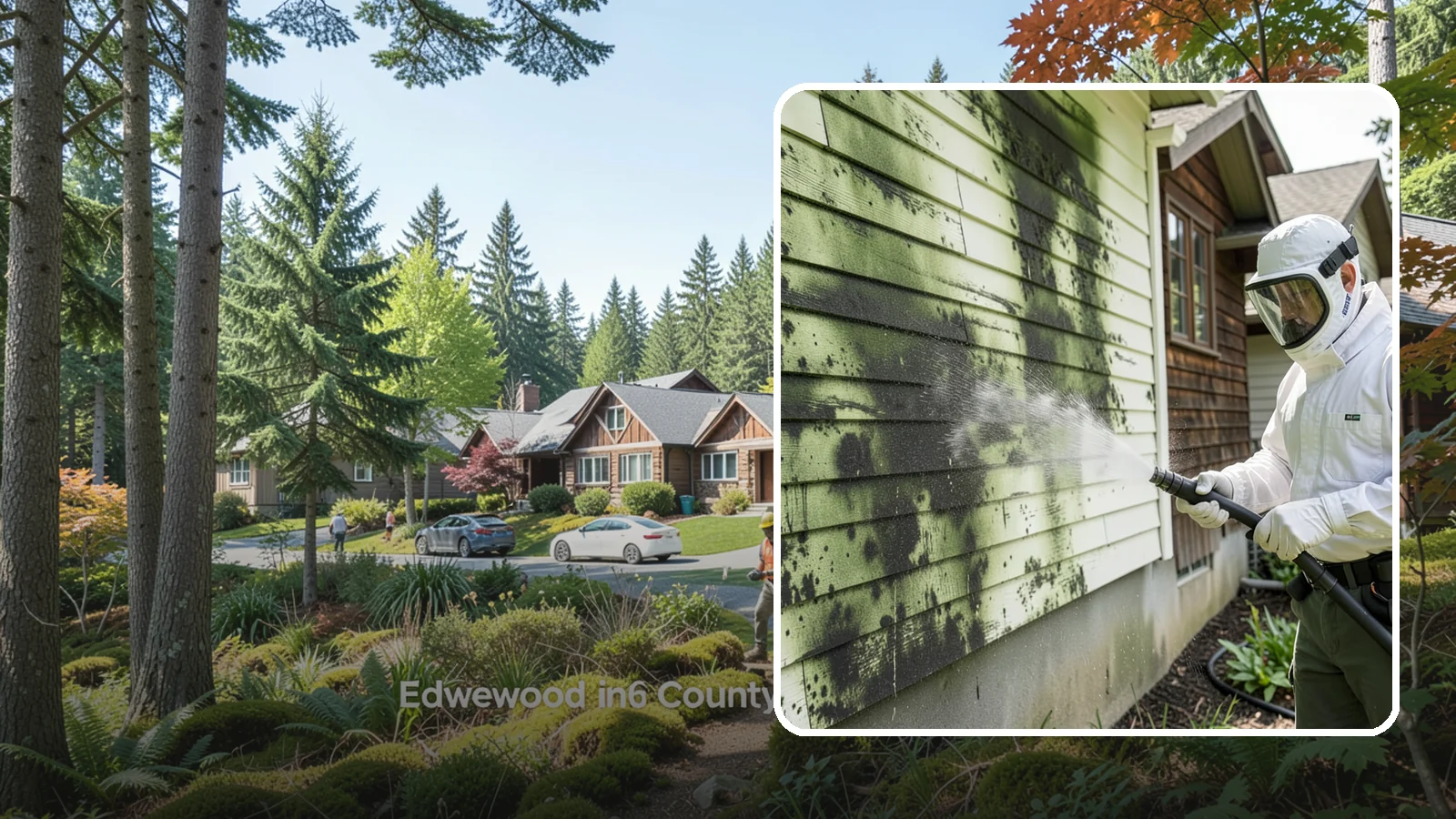 Mold Removal in Edgewood, Pierce County, WA - Targeted soft-wash mold treatment that kills and removes green and black mold from siding, roofs, and hardscapes.