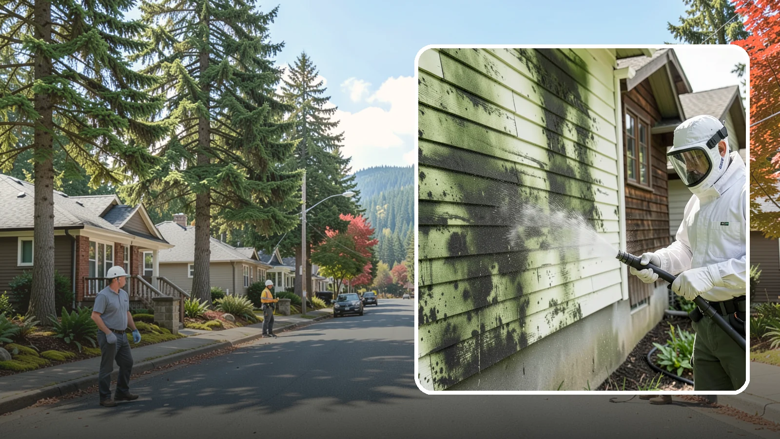 Mold Removal in Hunts Point, King County, WA - Targeted soft-wash mold treatment that kills and removes green and black mold from siding, roofs, and hardscapes.