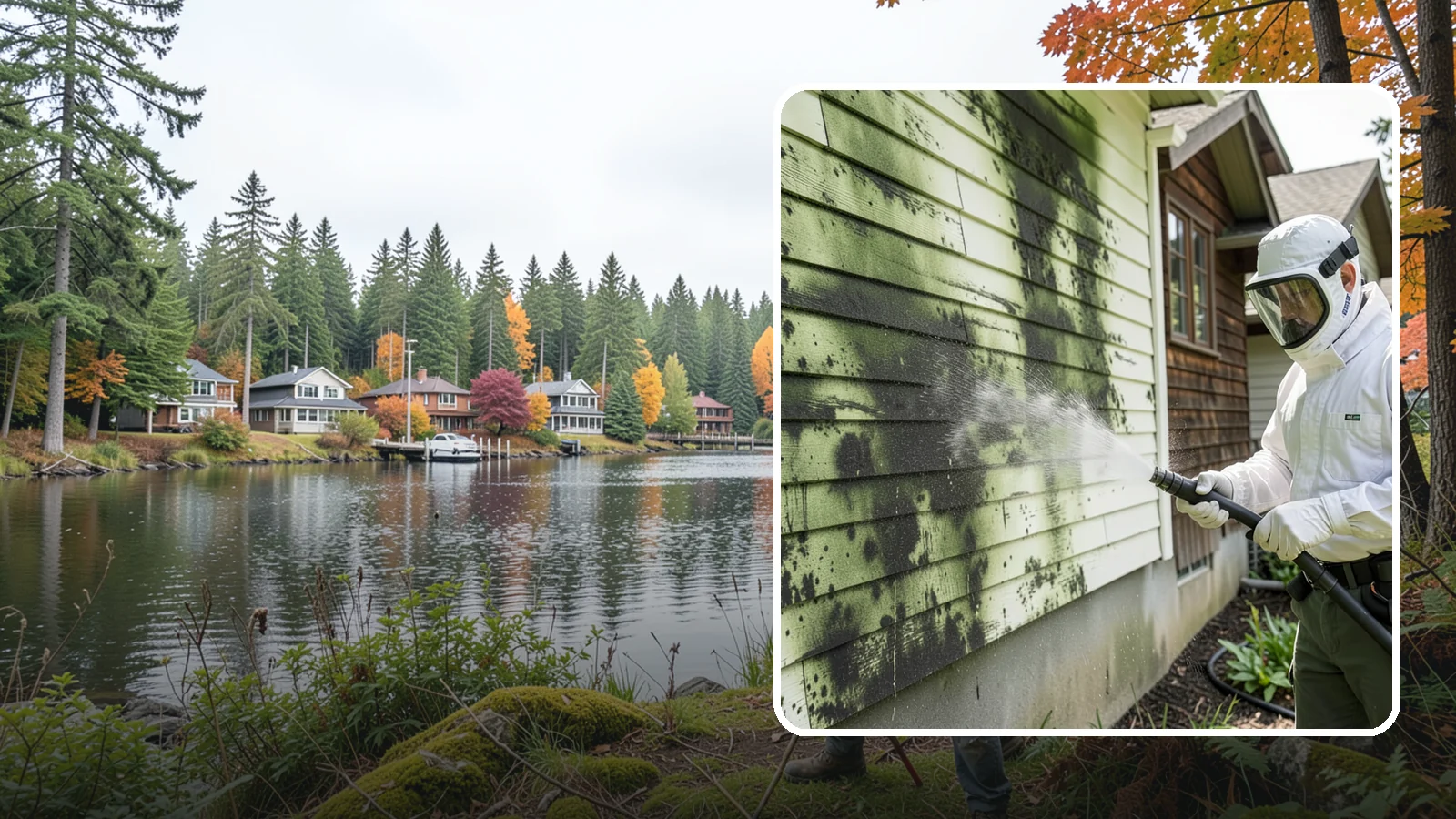 Mold Removal in La Conner, Skagit County, WA - Targeted soft-wash mold treatment that kills and removes green and black mold from siding, roofs, and hardscapes.