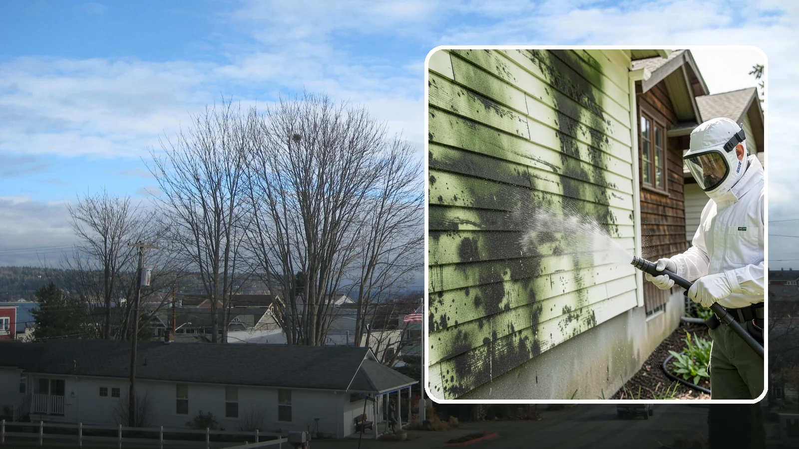 Mold Removal in Langley, Island County, WA - Targeted soft-wash mold treatment that kills and removes green and black mold from siding, roofs, and hardscapes.