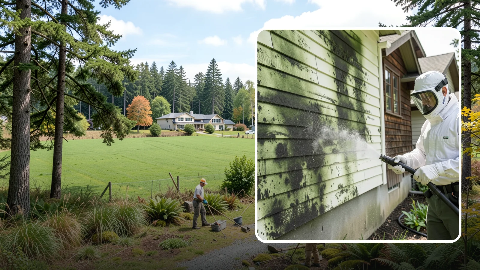 Mold Removal in Lyman, Skagit County, WA - Targeted soft-wash mold treatment that kills and removes green and black mold from siding, roofs, and hardscapes.