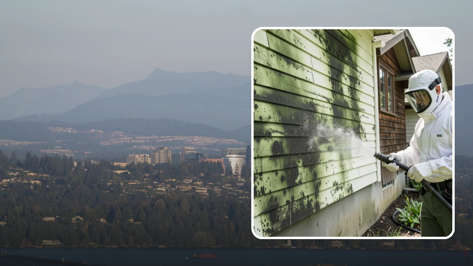 Mold Removal in Medina, King County, WA - Targeted soft-wash mold treatment that kills and removes green and black mold from siding, roofs, and hardscapes.