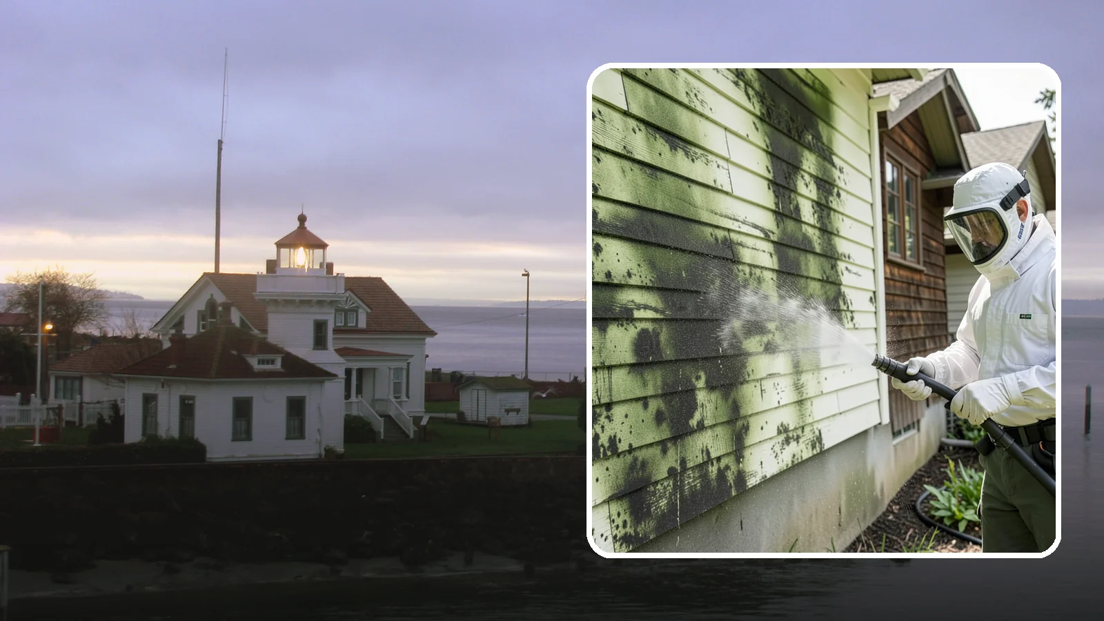 Mold Removal in Mukilteo, Snohomish County, WA - Targeted soft-wash mold treatment that kills and removes green and black mold from siding, roofs, and hardscapes.