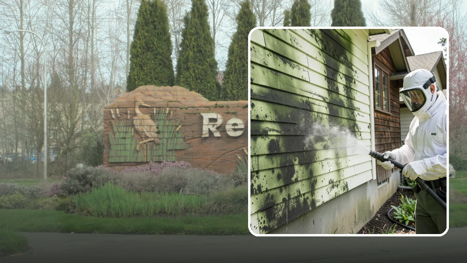 Mold Removal in Renton, King County, WA - Targeted soft-wash mold treatment that kills and removes green and black mold from siding, roofs, and hardscapes.