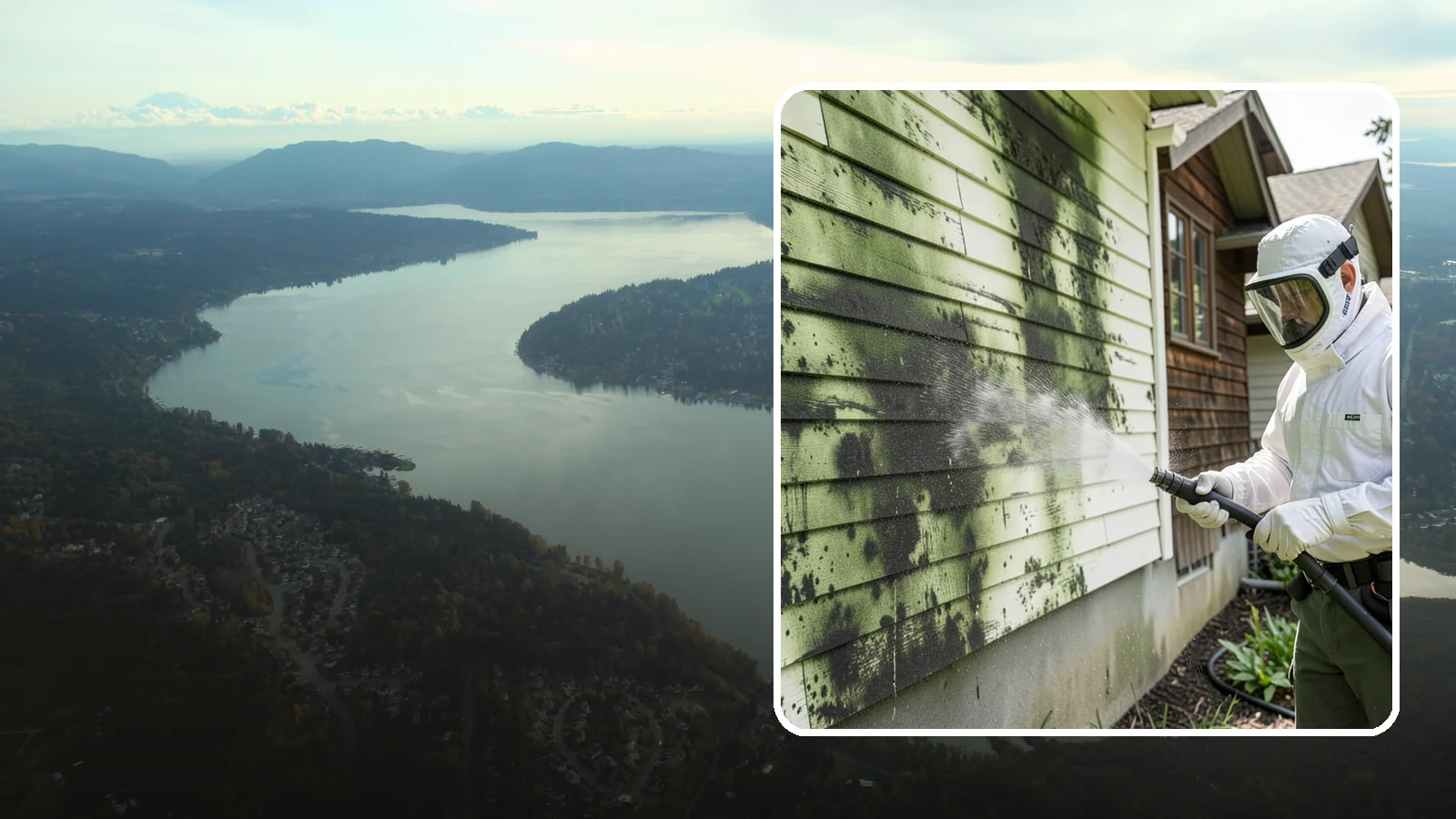 Mold Removal in Sammamish, King County, WA - Targeted soft-wash mold treatment that kills and removes green and black mold from siding, roofs, and hardscapes.