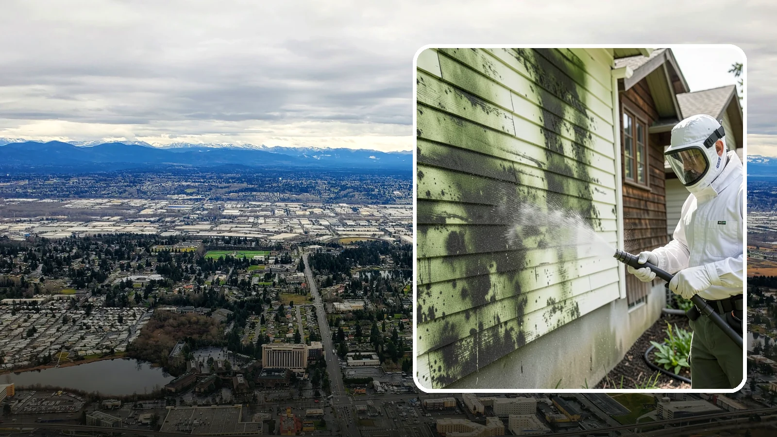 Mold Removal in SeaTac, King County, WA - Targeted soft-wash mold treatment that kills and removes green and black mold from siding, roofs, and hardscapes.