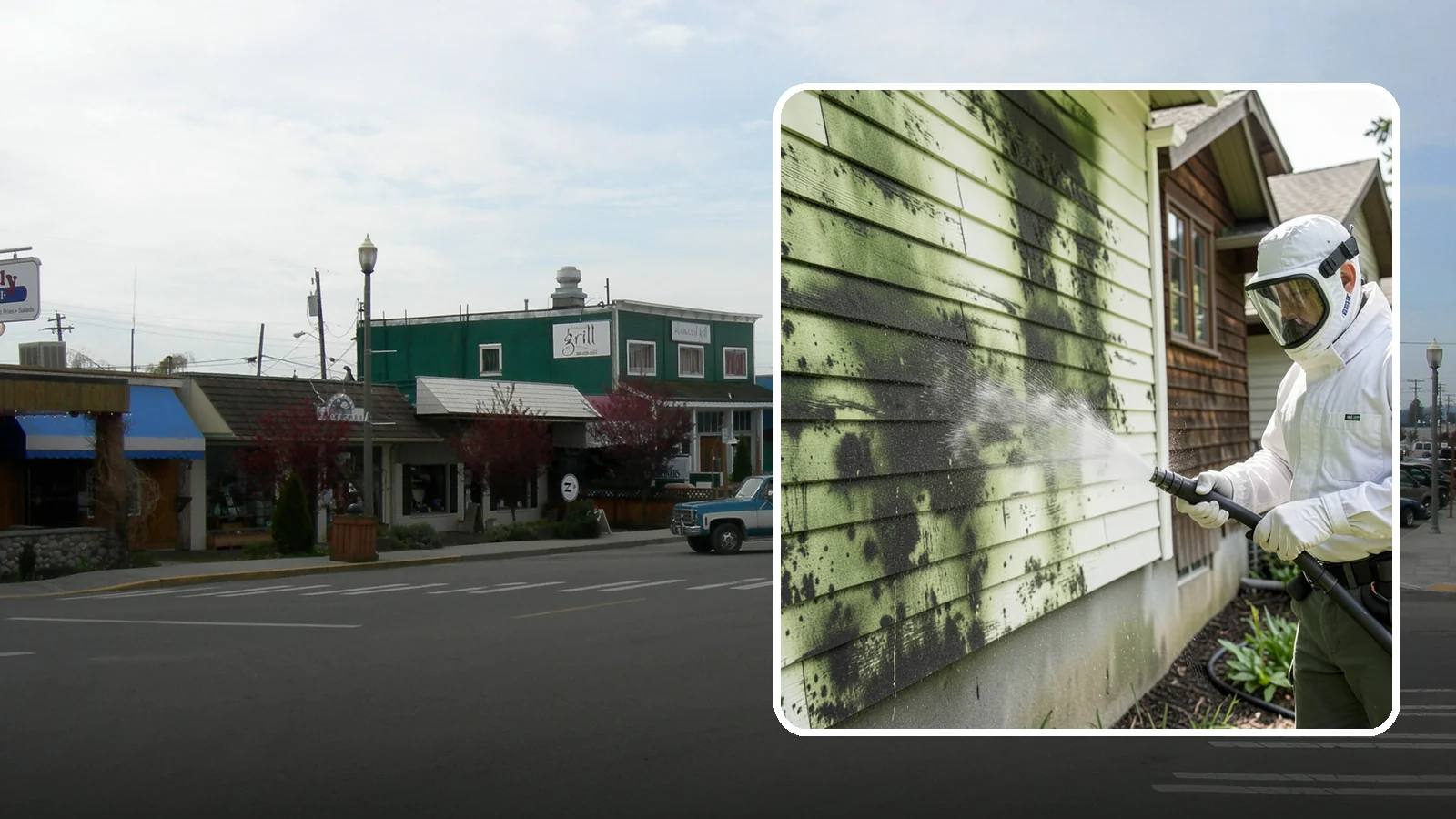 Mold Removal in Stanwood, Snohomish County, WA - Targeted soft-wash mold treatment that kills and removes green and black mold from siding, roofs, and hardscapes.